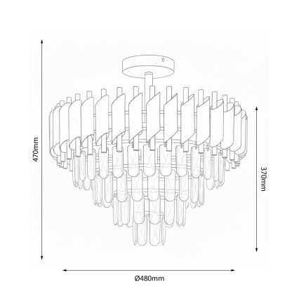 Brilagi - Opbouwkroonluchter ECLIPSE 7xE14/10W/230V Ø 48 cm goud