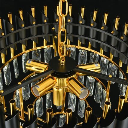 Brilagi - Opbouwkroonluchter ECLIPSE 7xE14/10W/230V Ø 48 cm zwart/goud