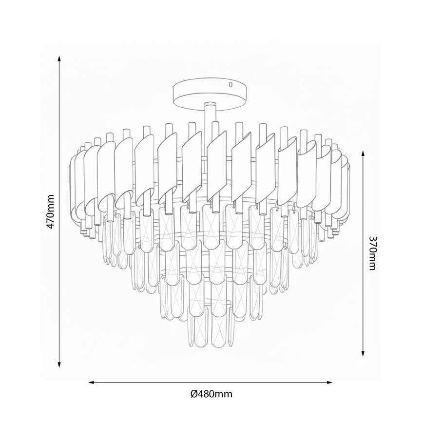Brilagi - Opbouwkroonluchter ECLIPSE 7xE14/10W/230V Ø 48 cm zwart/goud