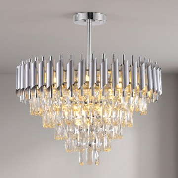 BRILAGI - Opbouwkroonluchter ECLIPSE 9xE14/10W/230V pr. 58 cm zilverkleurig