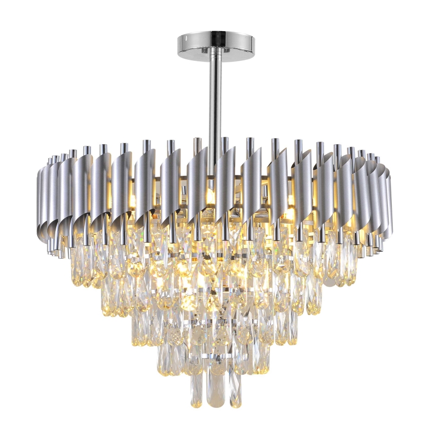 BRILAGI - Opbouwkroonluchter ECLIPSE 9xE14/10W/230V pr. 58 cm zilverkleurig