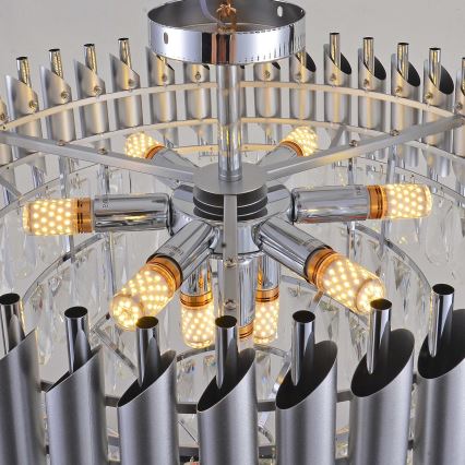 BRILAGI - Opbouwkroonluchter ECLIPSE 9xE14/10W/230V pr. 58 cm zilverkleurig