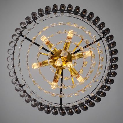 BRILAGI - Opbouwkroonluchter ECLIPSE 9xE14/10W/230V Ø 58 cm goud/zwart
