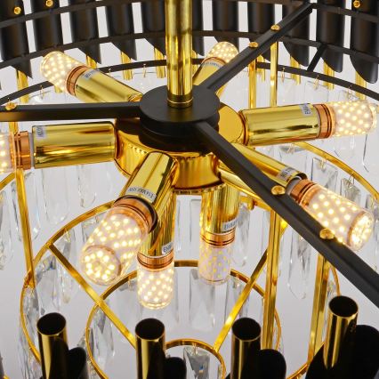 BRILAGI - Opbouwkroonluchter ECLIPSE 9xE14/10W/230V Ø 58 cm goud/zwart