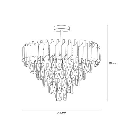 BRILAGI - Opbouwkroonluchter ECLIPSE 9xE14/10W/230V Ø 58 cm goud/zwart
