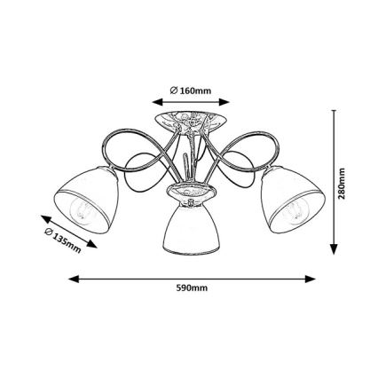 Brilagi - Opbouwkroonluchter FRED 3xE27/60W/230V Ø 59 cm glanzend chroom
