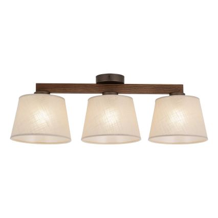 Brilagi - Opbouwkroonluchter LATTE 3xE27/15W/230V grenen/beige