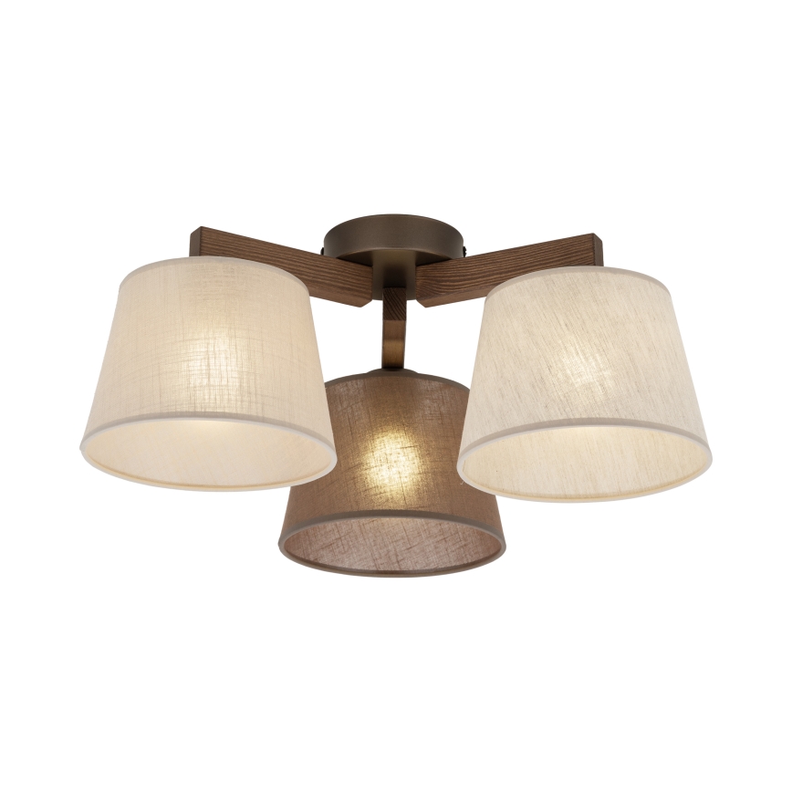 Brilagi - Opbouwkroonluchter LATTE 3xE27/15W/230V grenen/mix