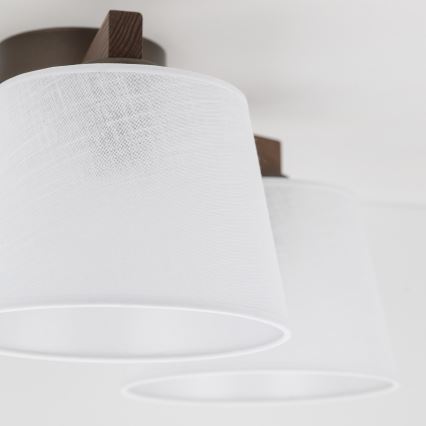 Brilagi - Opbouwkroonluchter LATTE 3xE27/15W/230V grenen/wit