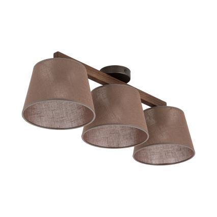 Brilagi - Opbouwkroonluchter LATTE 3xE27/60W/230V grenen/bruin