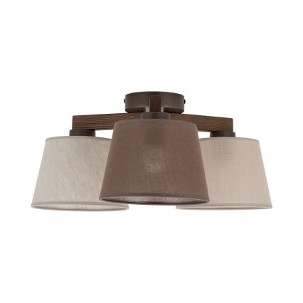 Brilagi - Opbouwkroonluchter LATTE 3xE27/60W/230V grenen/mix