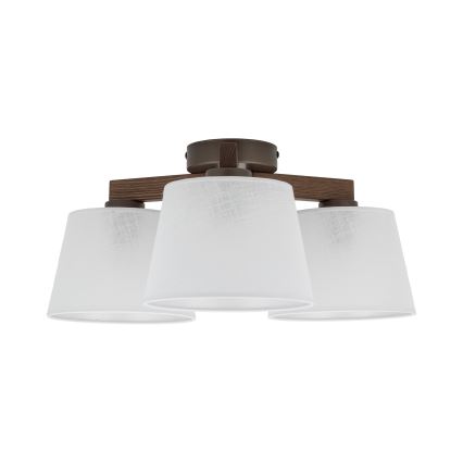 Brilagi - Opbouwkroonluchter LATTE 3xE27/60W/230V grenen/wit