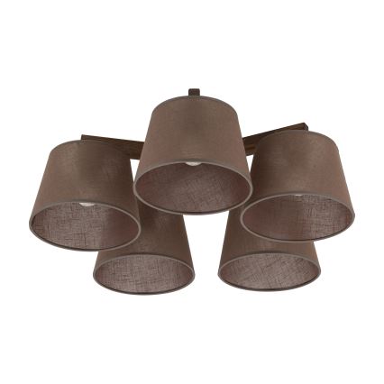 Brilagi - Opbouwkroonluchter LATTE 5xE27/15W/230V grenen/bruin