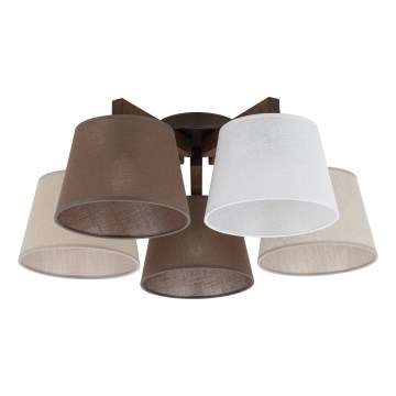 Brilagi - Opbouwkroonluchter LATTE 5xE27/15W/230V grenen/mix