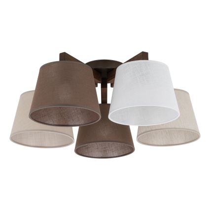 Brilagi - Opbouwkroonluchter LATTE 5xE27/15W/230V grenen/mix