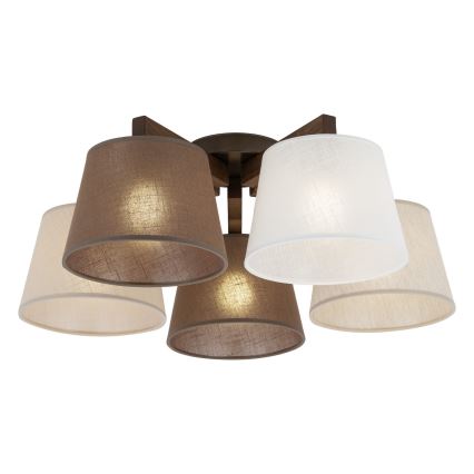 Brilagi - Opbouwkroonluchter LATTE 5xE27/15W/230V grenen/mix