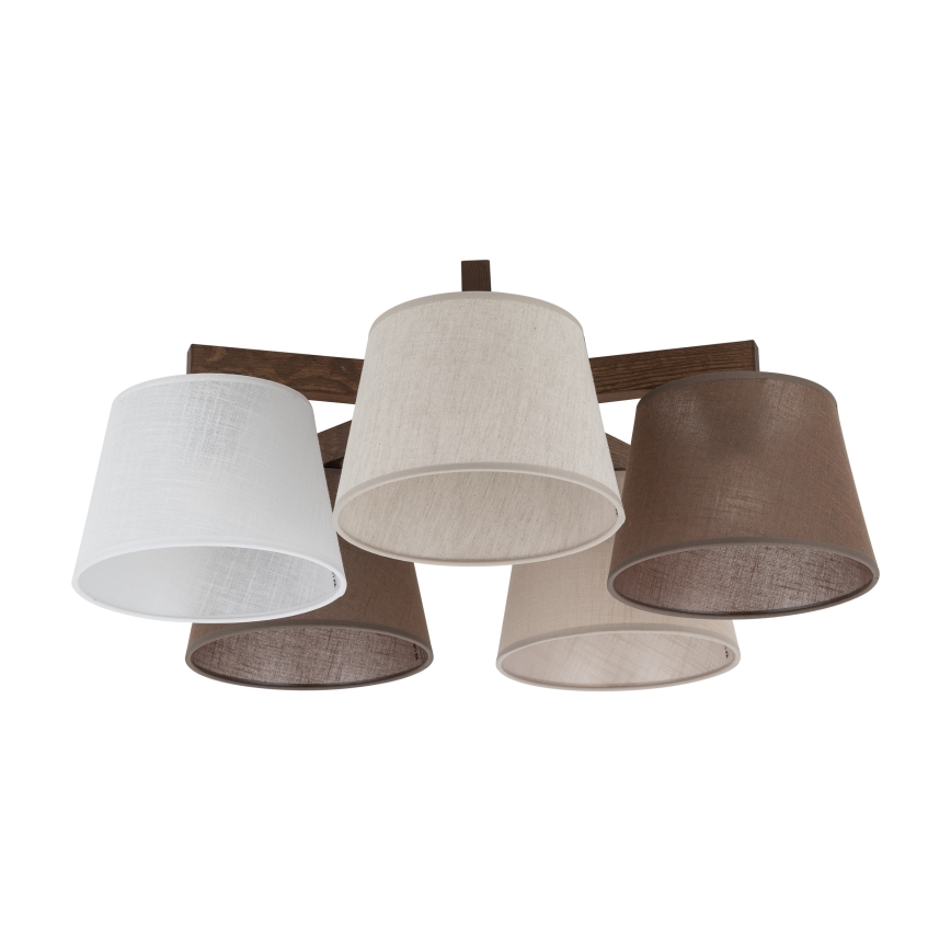 Brilagi - Opbouwkroonluchter LATTE 5xE27/15W/230V grenen/mix