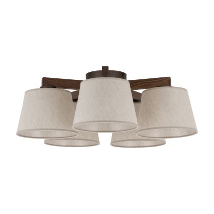 Brilagi - Opbouwkroonluchter LATTE 5xE27/60W/230V grenen/crème