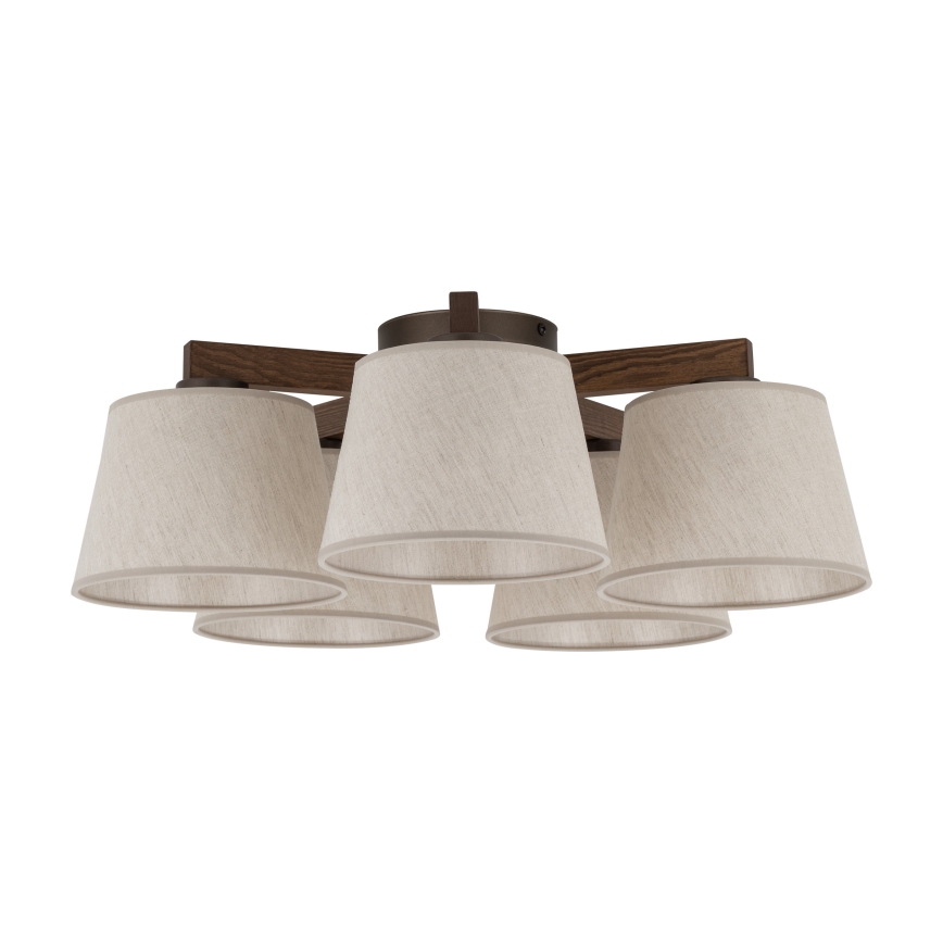 Brilagi - Opbouwkroonluchter LATTE 5xE27/60W/230V grenen/crème