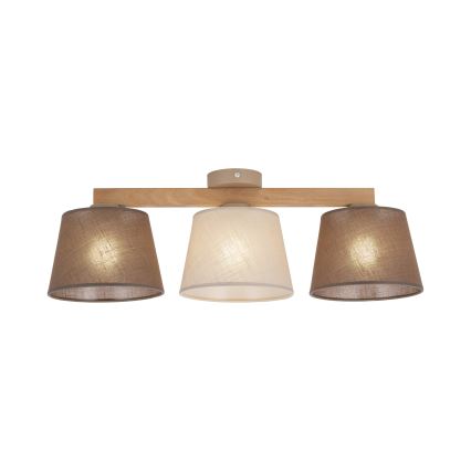 Brilagi - Opbouwkroonluchter LATTE SABIA 3xE27/15W/230V dennenhout/mix