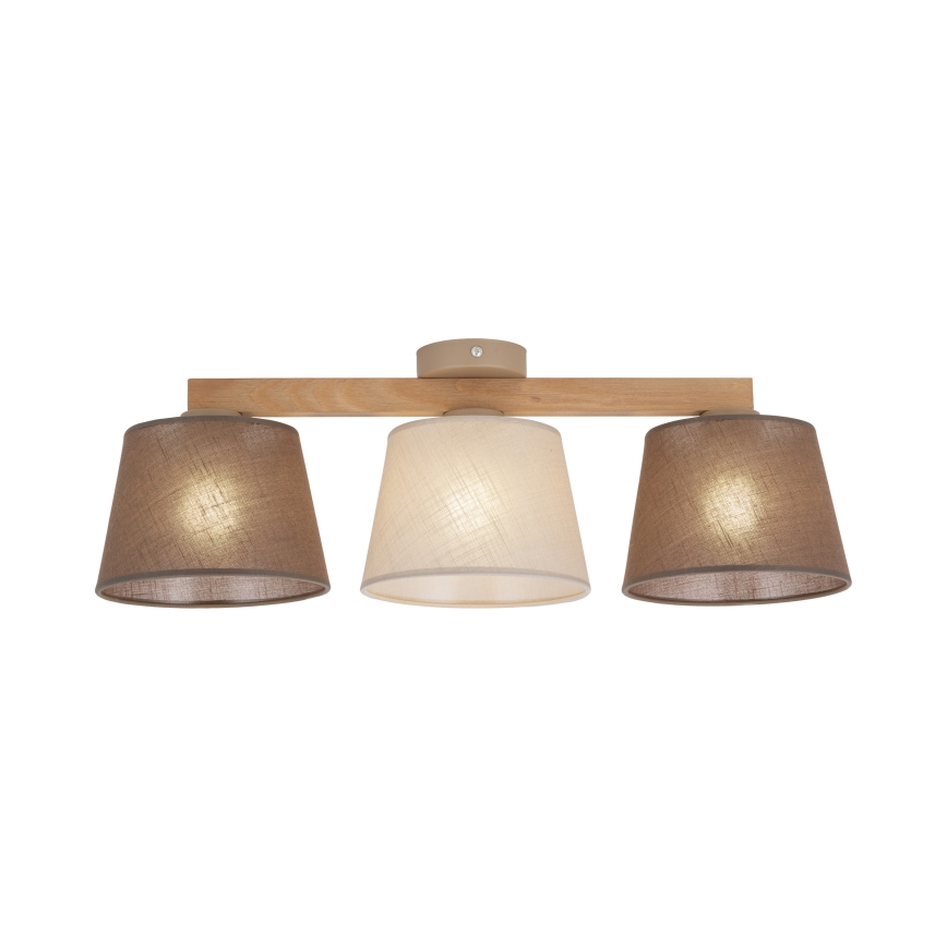 Brilagi - Opbouwkroonluchter LATTE SABIA 3xE27/15W/230V dennenhout/mix