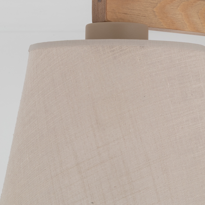 Brilagi - Opbouwkroonluchter LATTE SABIA 3xE27/15W/230V grenen/beige