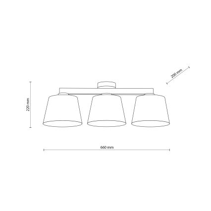 Brilagi - Opbouwkroonluchter LATTE SABIA 3xE27/15W/230V grenen/beige