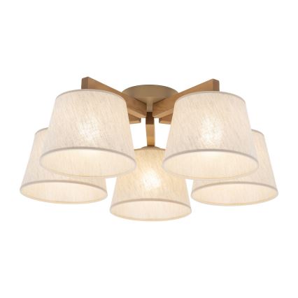 Brilagi - Opbouwkroonluchter LATTE SABIA 5xE27/15W/230V grenen/crème