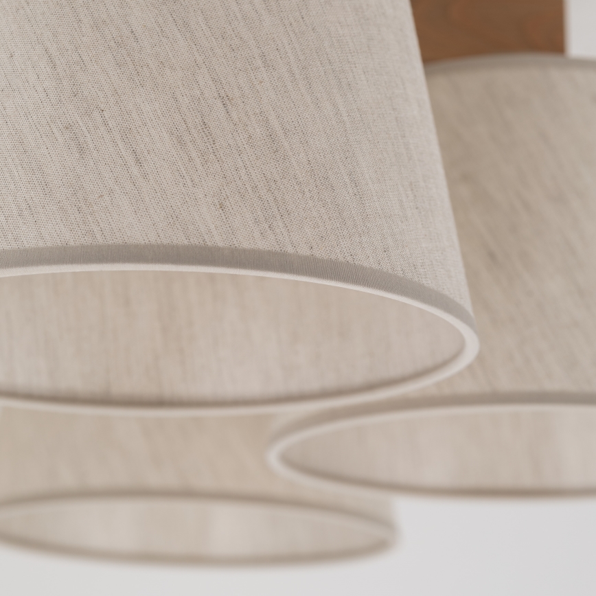 Brilagi - Opbouwkroonluchter LATTE SABIA 5xE27/15W/230V grenen/crème