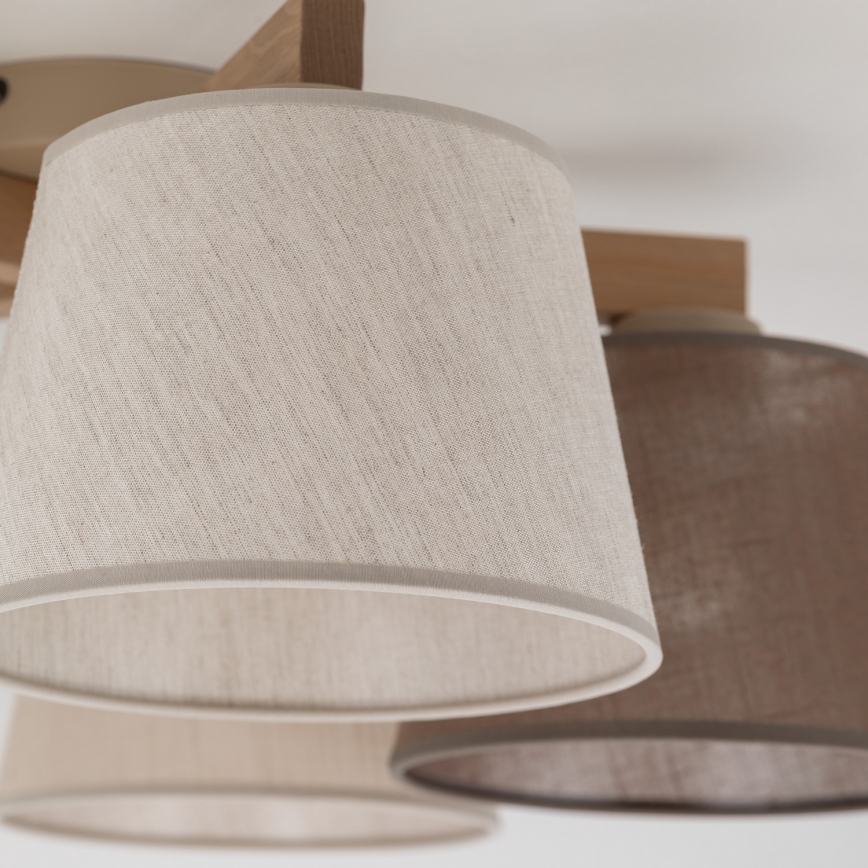 Brilagi - Opbouwkroonluchter LATTE SABIA 5xE27/15W/230V grenen/mix