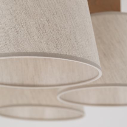 Brilagi - Opbouwkroonluchter LATTE SABIA 5xE27/60W/230V grenen/crème