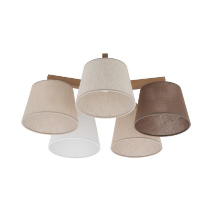 Brilagi - Opbouwkroonluchter LATTE SABIA 5xE27/60W/230V grenen/mix