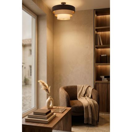Brilagi - Opbouwkroonluchter LUNETA 1x E27/60W/230V Ø 40 cm bruin/beige/crème