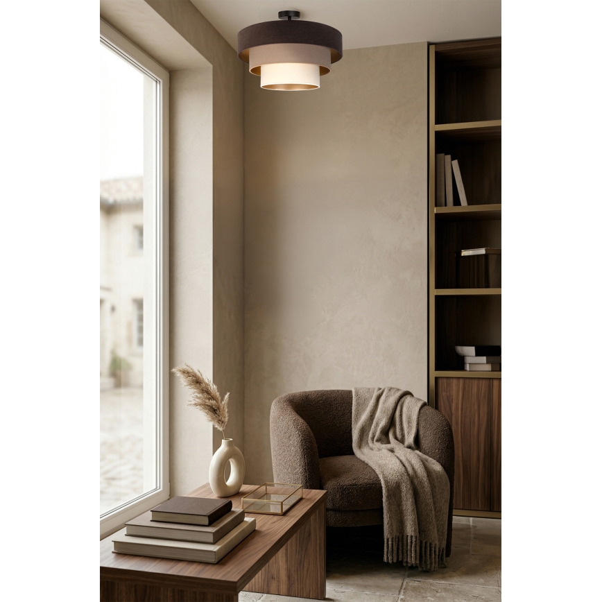 Brilagi - Opbouwkroonluchter LUNETA 1x E27/60W/230V Ø 40 cm bruin/beige/crème
