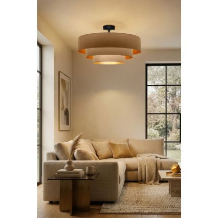 Brilagi - Opbouwkroonluchter LUNETA 3xE27/60W/230V diameter 80 cm beige/goud