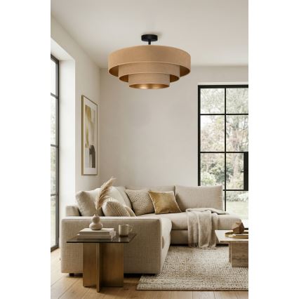 Brilagi - Opbouwkroonluchter LUNETA 3xE27/60W/230V diameter 80 cm beige/goud