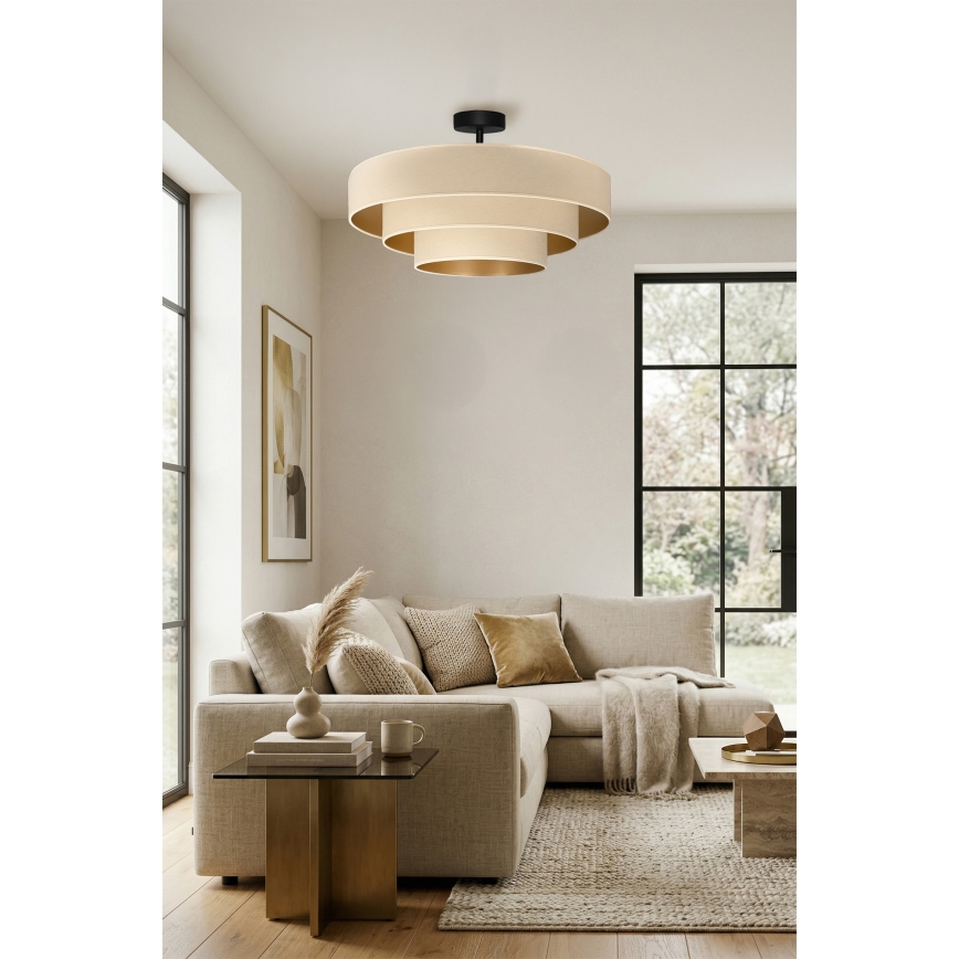 Brilagi - Opbouwkroonluchter LUNETA 3xE27/60W/230V Ø 80 cm crème/goud