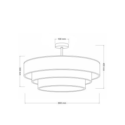 Brilagi - Opbouwkroonluchter LUNETA 3xE27/60W/230V Ø 80 cm crème/goud
