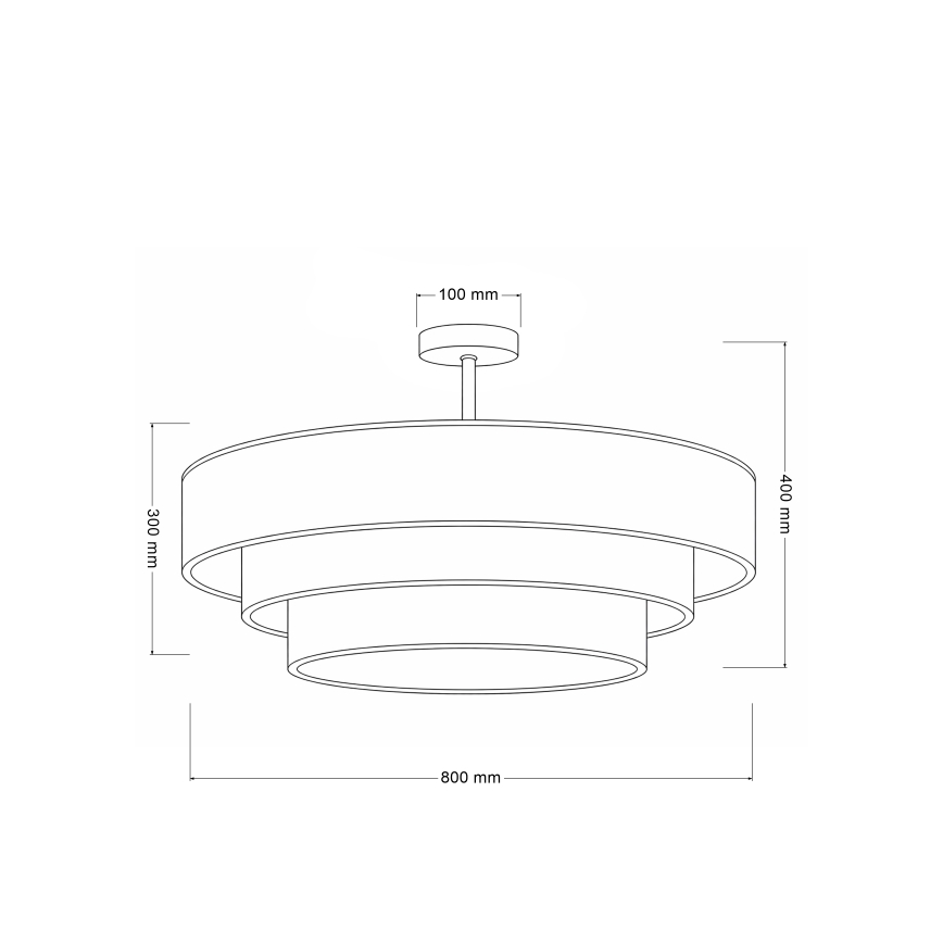 Brilagi - Opbouwkroonluchter LUNETA 3xE27/60W/230V Ø 80 cm crème/goud