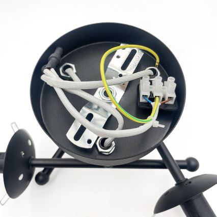 Brilagi - Opbouwkroonluchter MALIVA 3xE14/15W/230V zwart/helder