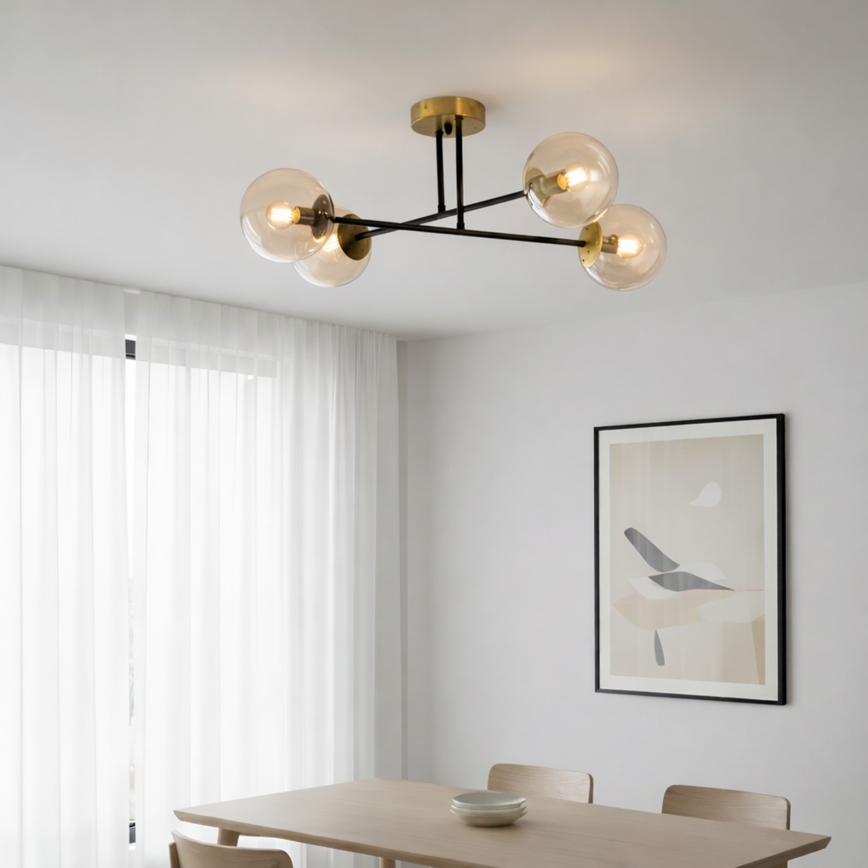 Brilagi - Opbouwkroonluchter MALIVA 4xE14/15W/230V goud