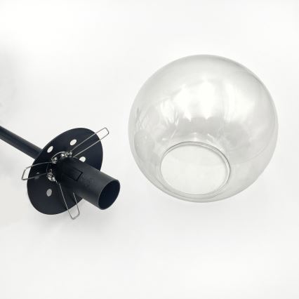 Brilagi - Opbouwkroonluchter MALIVA 4xE14/15W/230V zwart/helder