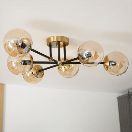 Brilagi - Opbouwkroonluchter MALIVA 6xE14/15W/230V goud