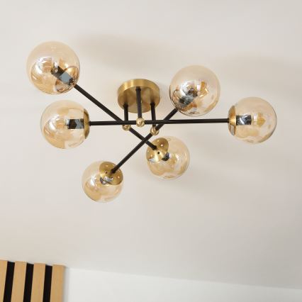 Brilagi - Opbouwkroonluchter MALIVA 6xE14/15W/230V goud