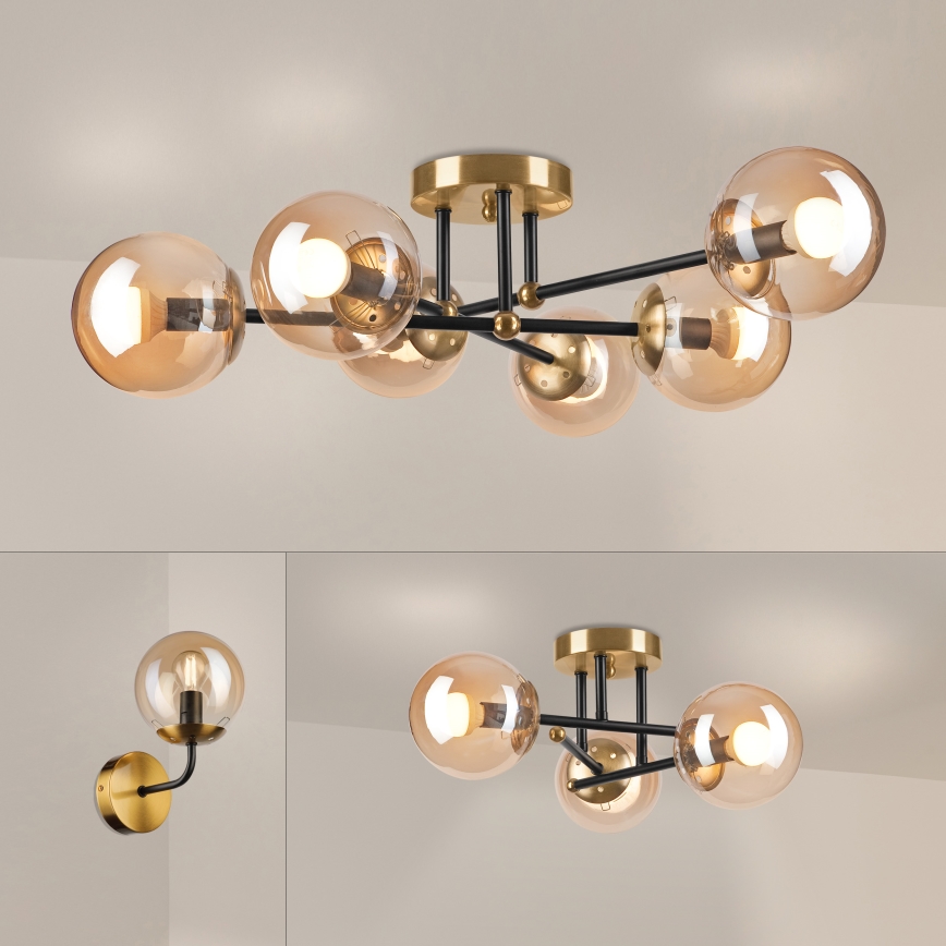 Brilagi - Opbouwkroonluchter MALIVA 6xE14/15W/230V goud