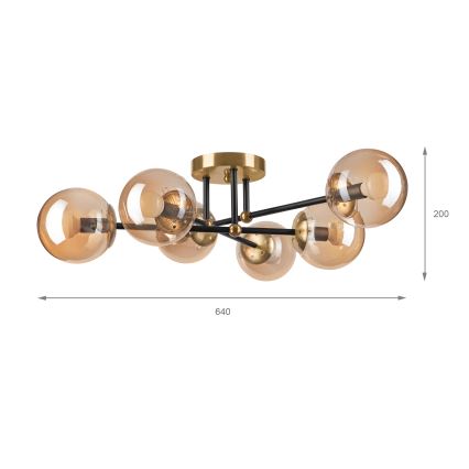 Brilagi - Opbouwkroonluchter MALIVA 6xE14/15W/230V goud