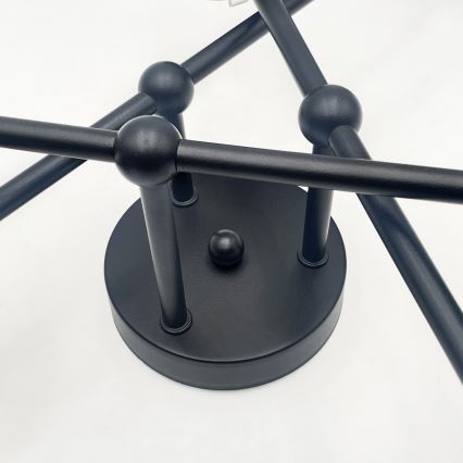 Brilagi - Opbouwkroonluchter MALIVA 6xE14/15W/230V zwart/rookglas