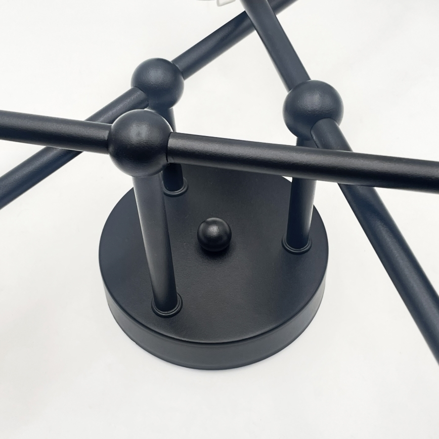 Brilagi - Opbouwkroonluchter MALIVA 6xE14/15W/230V zwart/rookglas