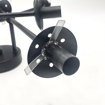 Brilagi - Opbouwkroonluchter MALIVA 6xE14/15W/230V zwart/rookglas