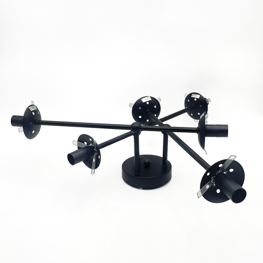 Brilagi - Opbouwkroonluchter MALIVA 6xE14/15W/230V zwart/rookglas